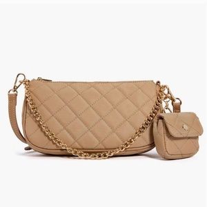 Like Dreams | Beige Quilted Crossbody Bag